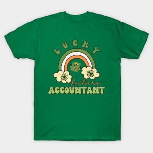 Lucky Future Accountant for Kids, St. Patricks Day Kids Gift, Future Accountant, Lucky Shamrock, Rainbow Lucky Future Accountant Kids T-Shirt